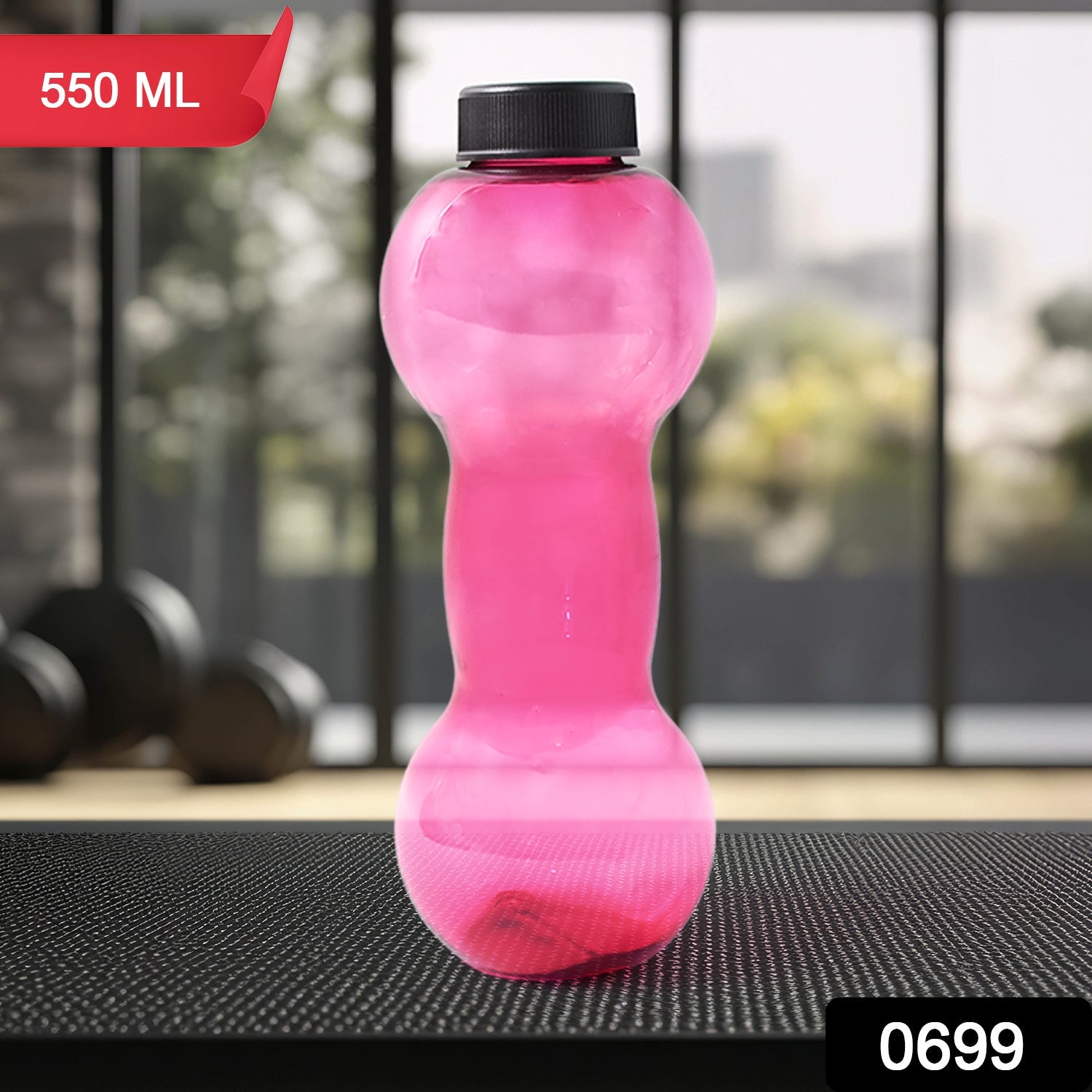 Unbreakable Plastic dumbbell Shape Water Bottle  (550 ml / 1 Pc) Unbreakable Plastic dumbbell Shape Water Bottle  (550 ml / 1 Pc)